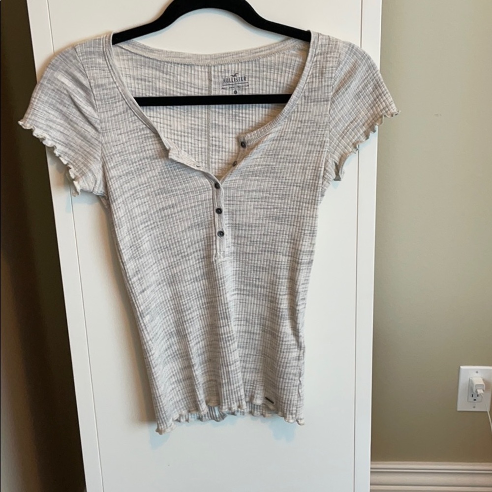 Hollister Buttoned Blouse with Ruffled Sleeves